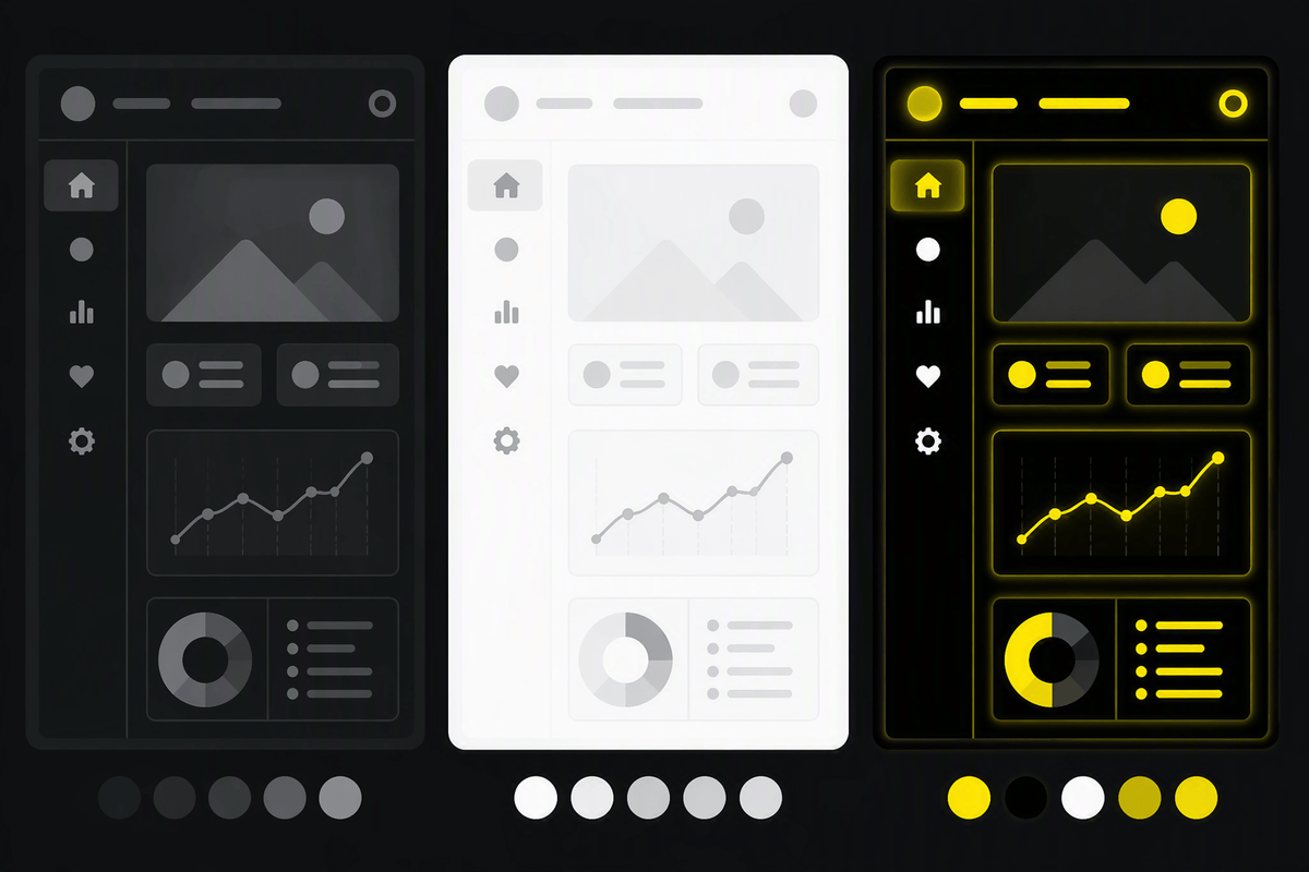 Choose themes that stay readable: dark mode, light mode, contrast